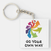 Regenboogpijlen - Ga op eigen weg Sleutelhanger (Voorkant)