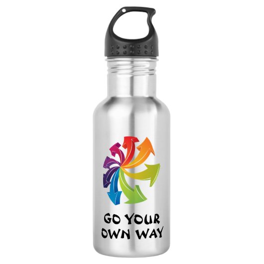 Regenboogpijlen - Ga op eigen weg Waterfles (Voorkant)