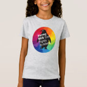 Regenboogpinguïn - Kind-, dunne, grijze T-shirt (Voorkant)