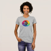 Regenboogpinguïn - Volwassen dunne buik, grijs T-shirt (Voorkant volledig)