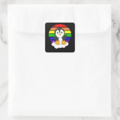 Regenboogpinguïn zoete pinguïns voor kinderen vierkante sticker (Tas)