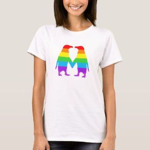 Regenboogpinguïns houden handen vast t-shirt