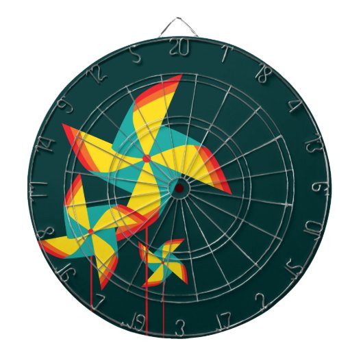 regenboogpinrad dartbord (Voorkant)
