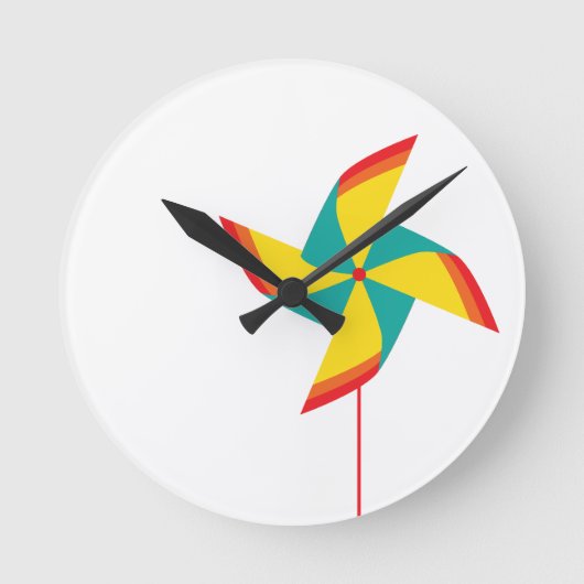 regenboogpinrad ronde klok (Voorkant)