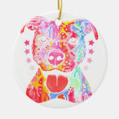 RegenboogPitbull Keramisch Ornament (Voorkant)