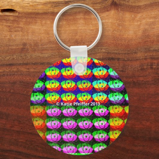 Regenboogpixelogen Sleutelhanger (Voorkant)