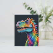 regenboogplaagdinosaurus briefkaart (Staand voorkant)