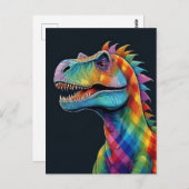 regenboogplaagdinosaurus briefkaart (Voorkant / Achterkant)
