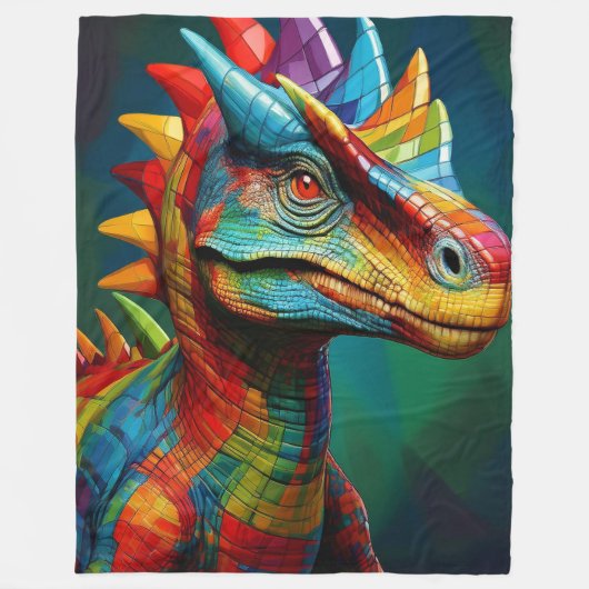 regenboogplaagdinosaurus fleece deken (Voorkant)