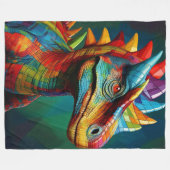 regenboogplaagdinosaurus fleece deken (Voorkant (Horizontaal))