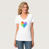Regenboogplaat V Neck T Shirt (Voorkant volledig)