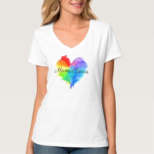 Regenboogplaat V Neck T Shirt (Voorkant)