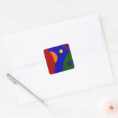Regenboogplanken Vierkante Sticker (Envelop)