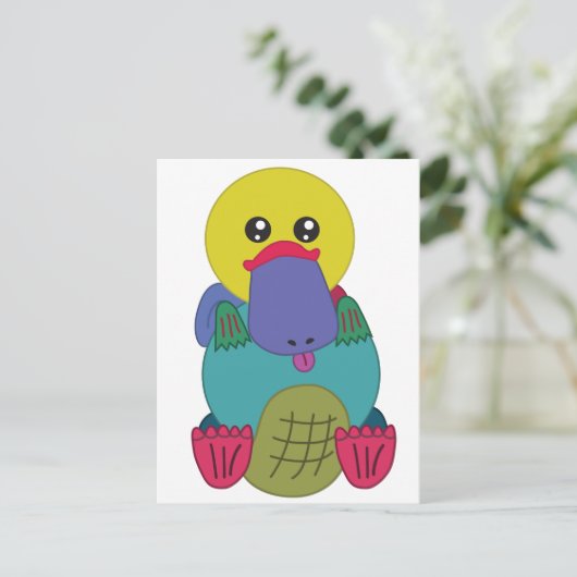 Regenboogplatypus Briefkaart (Staand voorkant)