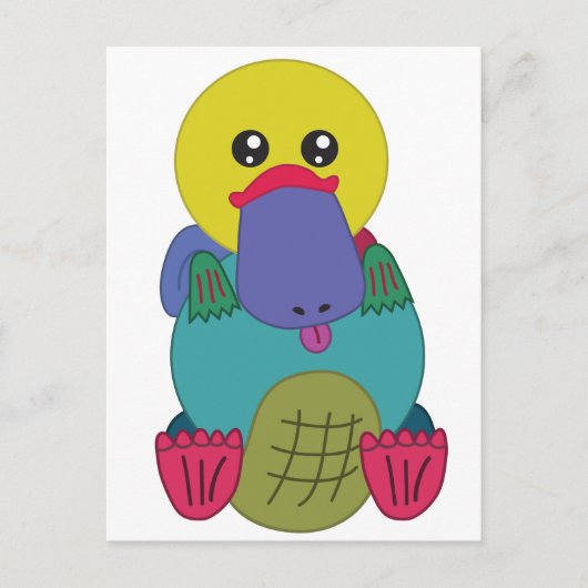 Regenboogplatypus Briefkaart (Voorkant)