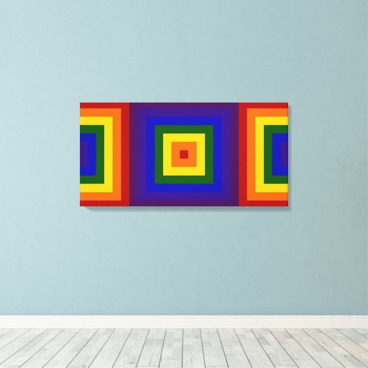 Regenboogpleinen Canvas Afdruk (Insitu (Houten vloer))