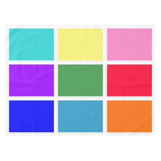 Regenboogpleinen op wit tafelkleed (Voorkant (Horizontaal))