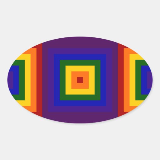 Regenboogpleinen Ovale Sticker (Voorkant)