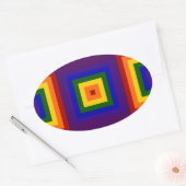 Regenboogpleinen Ovale Sticker (Envelop)