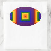 Regenboogpleinen Ovale Sticker (Tas)