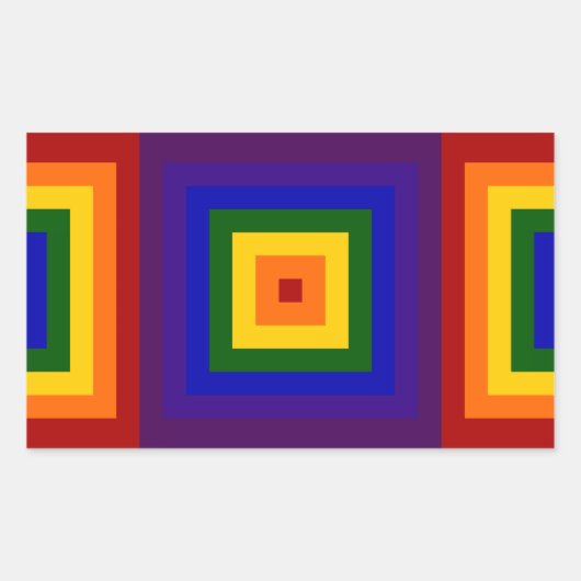 Regenboogpleinen Rechthoekige Sticker (Voorkant)