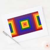 Regenboogpleinen Rechthoekige Sticker (Envelop)