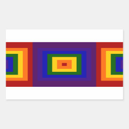 Regenboogpleinen Rechthoekige Sticker