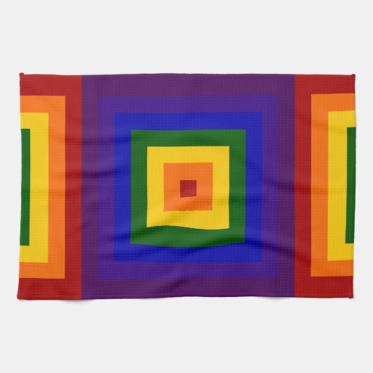 Regenboogpleinen Theedoek (Horizontaal)