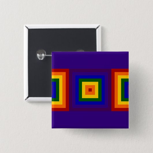 Regenboogpleinen Vierkante Button 5,1 Cm (Voorkant /achterkant)