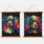 Regenboogpoedel Aquarel Hangend Wandkleed (Dubbel)