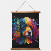 Regenboogpoedel Aquarel Hangend Wandkleed (Voorkant 2)