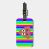 regenboogpoep emoji bagagelabel (Voorkant verticaal)