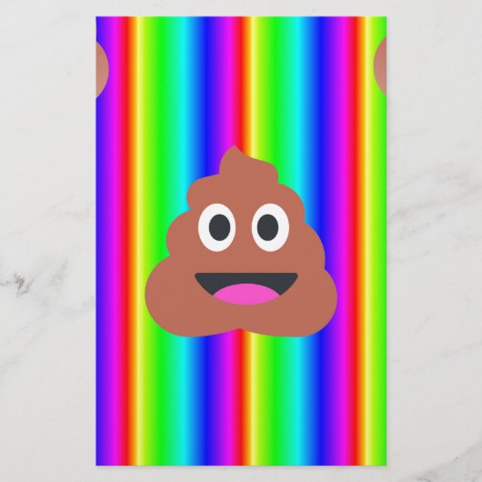 regenboogpoep emoji briefpapier (Voorkant)