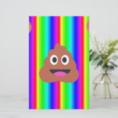 regenboogpoep emoji briefpapier (Staand voorkant)