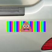 regenboogpoep emoji bumpersticker (Op auto)
