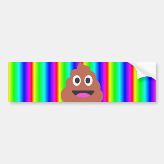 regenboogpoep emoji bumpersticker (Voorkant)