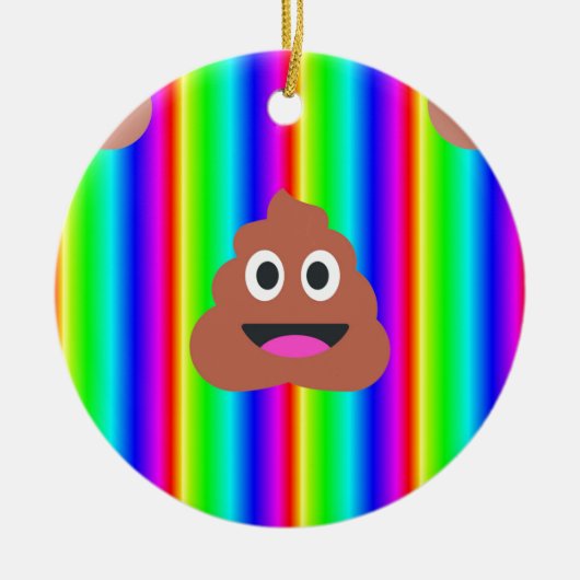 regenboogpoep emoji keramisch ornament (Voorkant)