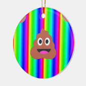 regenboogpoep emoji keramisch ornament (Links)