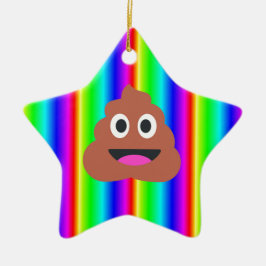 regenboogpoep emoji keramisch ornament