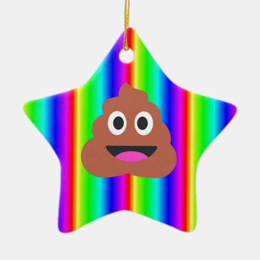 regenboogpoep emoji keramisch ornament (Voorkant)