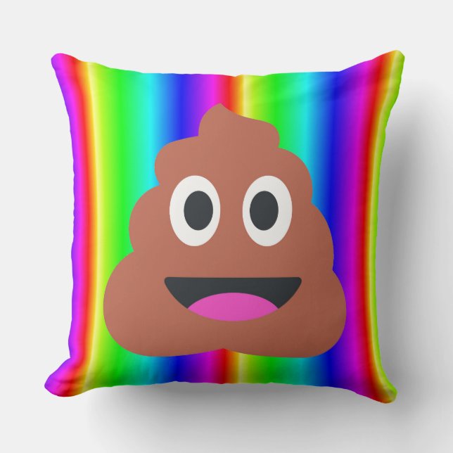 regenboogpoep emoji kussen (Voorkant)