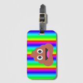 regenboogpoep emoji reisbagage label bagagelabel (Voorkant (verticaal))