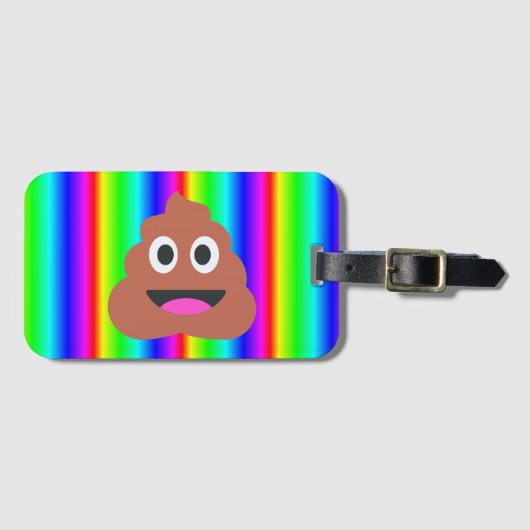 regenboogpoep emoji reisbagage label bagagelabel (Voorkant (horizontaal))