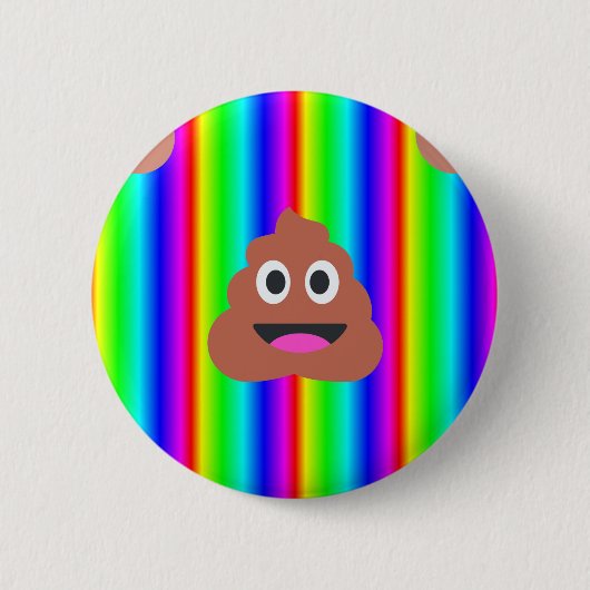 regenboogpoep emoji ronde button 5,7 cm (Voorkant)