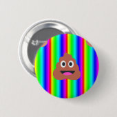 regenboogpoep emoji ronde button 5,7 cm (Voorkant /achterkant)