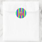 regenboogpoep emoji ronde sticker (Tas)