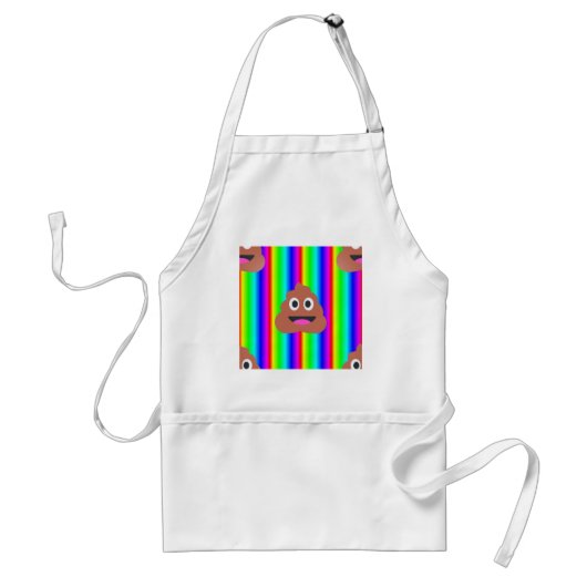 regenboogpoep emoji standaard schort (Voorkant)