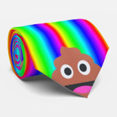 regenboogpoep emoji stropdas (Opgerold)