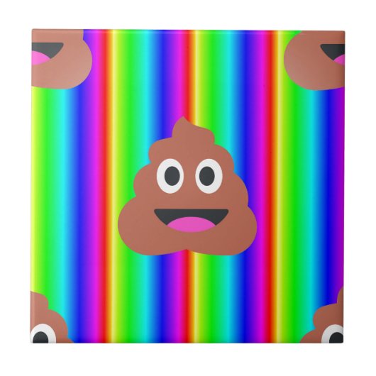 regenboogpoep emoji tegeltje (Voorkant)