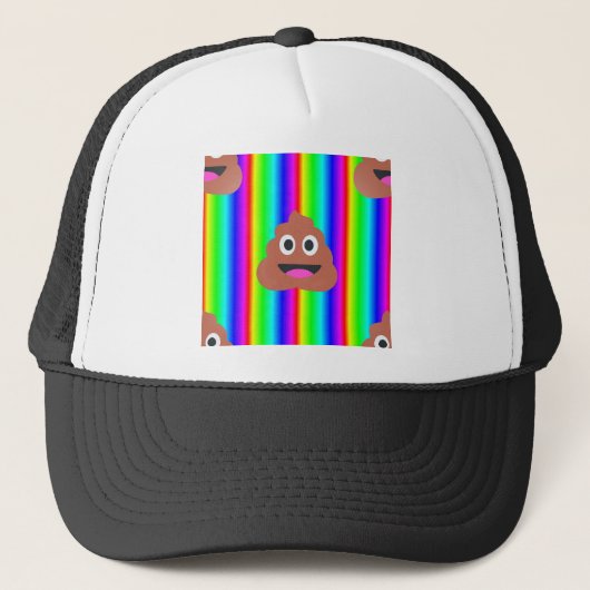 regenboogpoep emoji trucker pet (Voorkant)